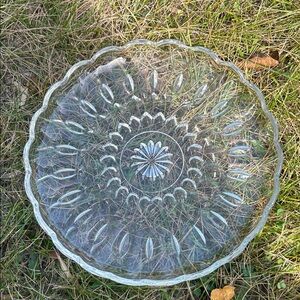 Fire king Elegant Clear Glass Decorative Plate